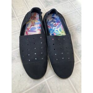 Born Leather Women's 11 M Black Leather Slip On Comfort Perforated Tennis Shoe